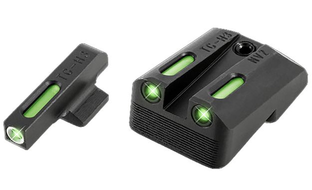 Picture of TruGlo TG13NV2A TFX  Black | Green Tritium & Fiber Optic White Outline Front Sight Green Tritium & Fiber Optic Rear Sight