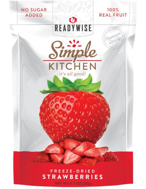 Picture of ReadyWise SK05006 Simple Kitchen Freeze Dried Fruit Strawberry 1 Serving Pouch 6 Per Case