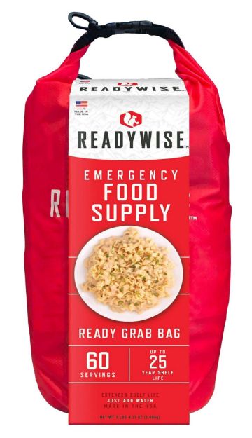 Picture of ReadyWise RW01641 7 Day Emergency Grab Bag  60 Servings, 10 Mylar Pouches, 13,920 Total Calories, About 60 Cups of Water Needed