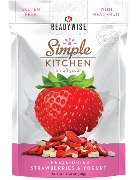 Picture of ReadyWise SK05913 Simple Kitchen Freeze Dried Fruit Strawberry Yogurt Tart 1 Serving Pouch 6 Per Case