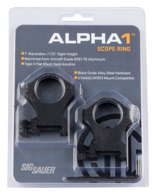 Picture of Sig Sauer Electro-Optics SOA10022 Alpha 1  Matte Black 1" Extra High 0 MOA