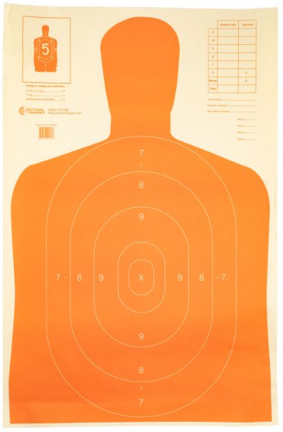 Picture of Action Target B27EORANGE Qualification Economy Silhouette Hanging Paper Target 23" x 35" 100 Per Box