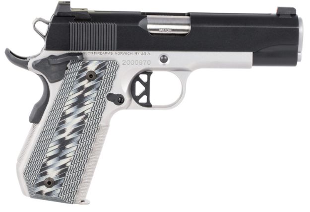 Picture of Dan Wesson 01825 V-Bob  45 ACP 8+1 4.25" Stainless Match Grade Barrel, Blued Serrated Stainless Steel Slide, Stainless Steel Frame w/Beavertail, Black/Gray G10 Grip, Ambidextrous