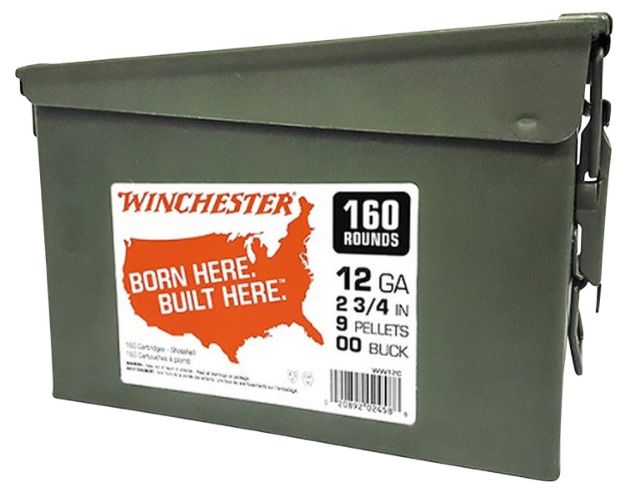 Picture of Winchester Ammo WW12C USA  12Gauge 2.75" 9Pellets 00Buck Shot 160rds/2 Case *Ammo Can