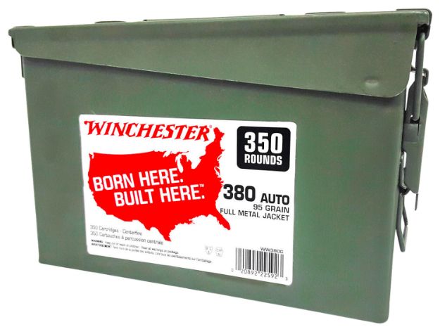 Picture of Winchester Ammo WW380C USA Ammo Can 380ACP 95gr Full Metal Jacket 350 Per Box/2 Case