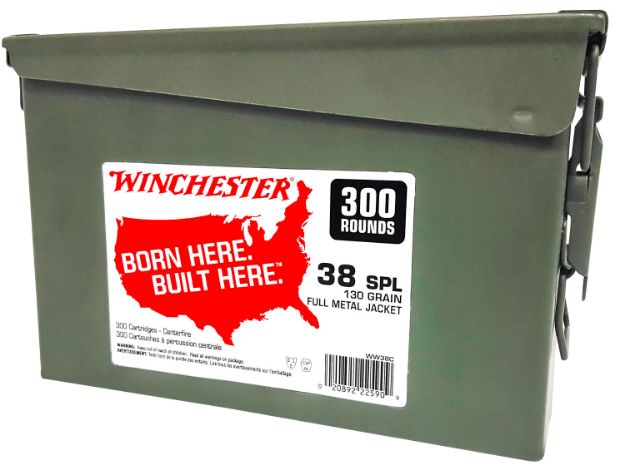 Picture of Winchester Ammo WW38C USA Ammo Can 38Special 130gr Full Metal Jacket 300 Per Box/2 Case