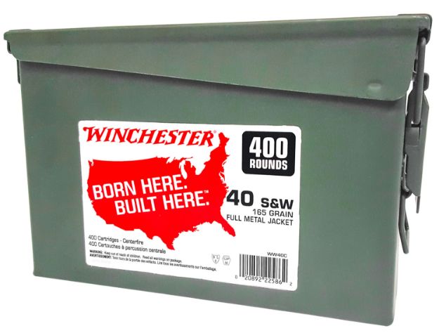 Picture of Winchester Ammo WW40C USA Ammo Can 40S&W 165gr Full Metal Jacket Truncated Cone 400 Per Box/2 Case