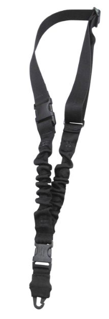 Picture of Tacshield T6010BK Shock Sling made of Black Webbing with Double QRB & Single-Point Design for Rifle/Shotgun