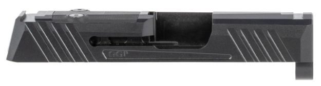 Picture of Grey Ghost Precision GGP365BLK1 GGP365 Version 1 Slide Fits Sig P365, Optic Cut Compatible w/Sig RomeoZero & Shield RMS-C, Aggressive Front & Rear Serrations, 17-4 Stainless Steel w/Black DLC Finish