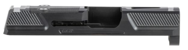 Picture of Grey Ghost Precision GGP365BLK2 GGP365 Version 2 Slide Fits Sig P365, Optic Cut Compatible w/Sig RomeoZero & Shield RMS-C, Fine Front & Rear Serrations, 17-4 Stainless Steel w/Black DLC Finish