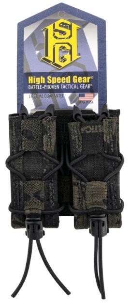 Picture of High Speed Gear 13PT12MB TACO Mag Pouch Double MultiCam Black Nylon Belt Belts 2.25" Wide Compatible w/ Pistol