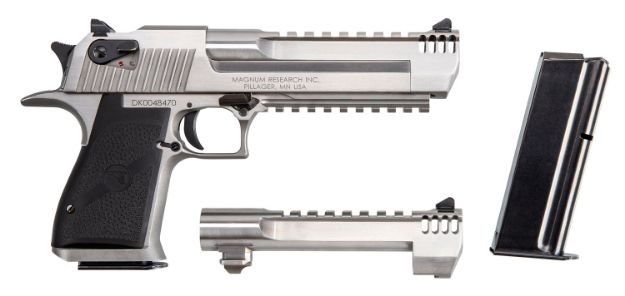 Picture of Magnum Research DE50429SRMB Desert Eagle Mark XIX Conversion Combo 50 AE/429 DE 6" 7+1 Overall Stainless Steel Black Rubber Grip