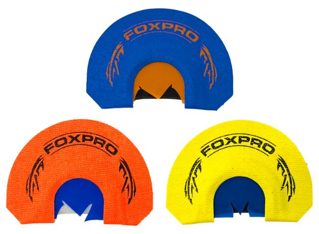 Picture of Foxpro CSSPURTKRCOMBO Spurtaker Combo Diaphragm Call Attracts Turkey Blue/Orange/Yellow 3 Pack