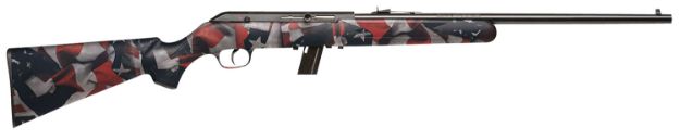 Picture of Savage Arms 40222 64 F Full Size 22 LR 10+1 21" Matte Black Carbon Steel Barrel, Grooved Receiver, American Flag Fixed Synthetic Stock