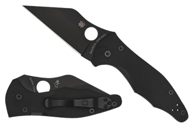 Picture of Spyderco C85GPBBK2 Yojimbo 2  3.20" Folding Wharncliffe Plain Black DLC CPM S30V SS Blade/Black Textured G10 Handle Includes Pocket Clip