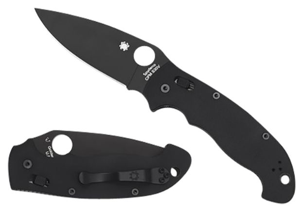 Picture of Spyderco C95GPBBK2 Manix 2  XL 3.85" Folding Plain Black DLC CPM S30V SS Blade/Black Textured G10 Handle Includes Pocket Clip