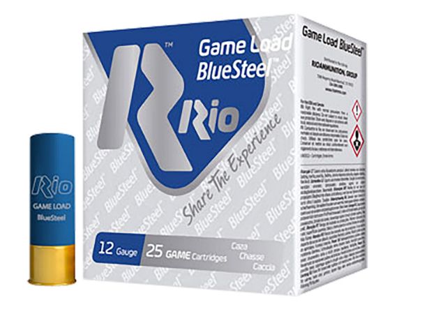 Picture of Rio Ammunition GLBS325 Game Load BlueSteel  12Gauge 2.75" 1 1/8oz 5Shot 25 Per Box/10 Case