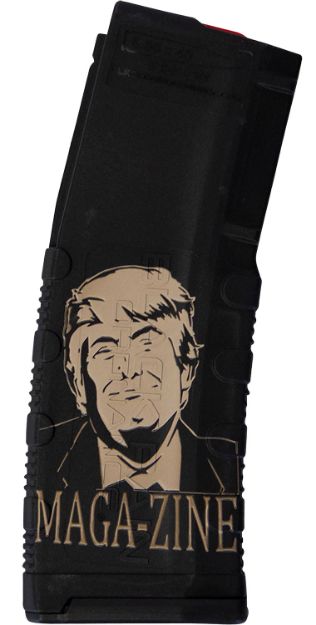 Picture of Black Rain Ordnance MAG30TRUMPMAGAZNE Magazine  30rd 223 Rem/5.56 NATO Trump MAGA-ZINE Engraving Fits AR-15 Black Polymer