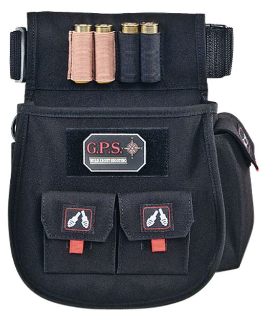 Picture of GPS Bags 1094CSP Deluxe Double Shotshell Pouch Black Polyester Waist Mount 30-52" Belt