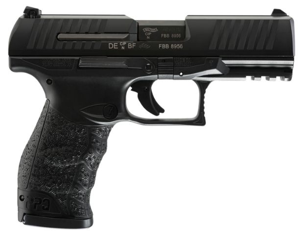 Picture of Walther Arms 2807076 PPQ M2 45 ACP 12+1 4.25" Black Steel Barrel, Matte Black Tenifer Serrated Steel Slide, Black Polymer Frame w/Picatinny Rail, Black Finger Grooved Grip, 3 Auto Safety