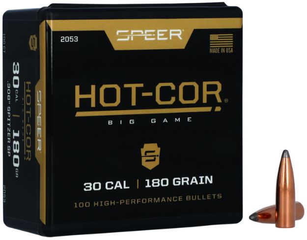 Picture of Speer 2053 Hot-Cor  30Cal 180gr Spitzer Soft Point 100 Per Box/5 Case