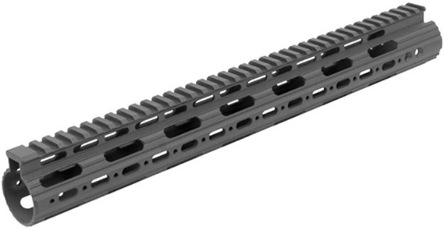 Picture of UTG Pro MTU019SS Pro Slim Rail Handguard Free-Floating 15" L Aluminum Material with Black Anodized Finish, KeyMod Slots & Picatinny Rail for AR-15