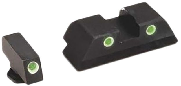 Picture of AmeriGlo GL113 Classic Tritium Sight Set for Glock  Green Tritium White Outline Front Sight-Green Tritium White Outline Rear Sight