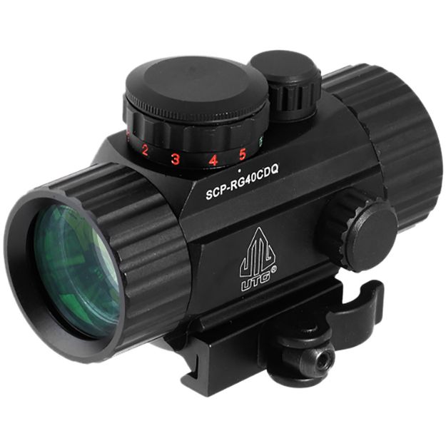 Picture of UTG SCPRG40CDQ 3.8" ITA Red/Green Circle Dot Sight  Black Anodized 1 x 39.2 mm 4 MOA Red/Green Dot/62 MOA Circle