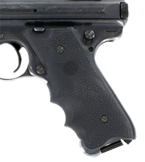 Picture of Hogue 82070 Rubber Grip  Black with Finger Grooves & Left Hand Thumb Rest for Ruger Mark II, III