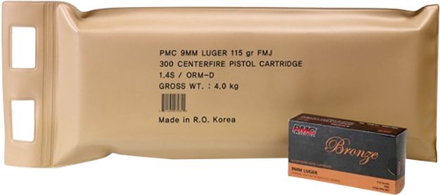 Picture of PMC 9ABP Bronze Battle Pack 9mmLuger 115gr Full Metal Jacket 300 Per Box/3 Case