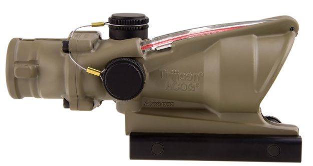 Picture of Trijicon 100310 ACOG  Flat Dark Earth 4x32mm Illuminated Red Chevron .223/5.56 BDC Reticle