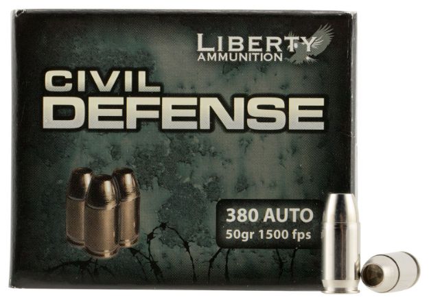 Picture of Liberty Ammunition LACD380023 Civil Defense  380ACP 50gr Lead Free Fragmenting Hollow Point 20 Per Box/50 Case