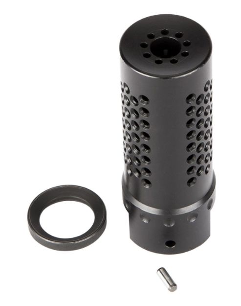 Picture of Spikes Tactical SBV1017 Dynacomp Extreme Muzzle Brake Black Nitride 416R Stainless Steel with 1/2"-28 tpi Threads & 2.25" OAL for 5.56x45mm NATO