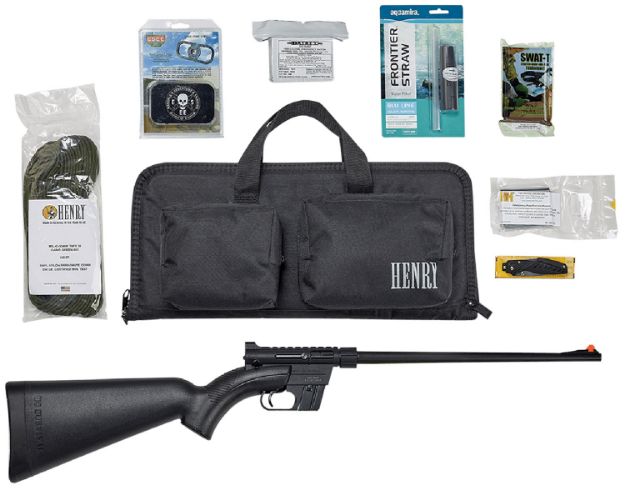 Picture of Henry H002BSGB U.S. Survival Pack AR-7 22 LR Caliber with 8+1 Capacity, 16.13" Barrel, Black Metal Finish & Black Synthetic Stock Right Hand (Full Size) Includes Gear