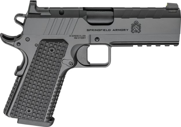 Picture of Springfield Armory PX9227LAOS 1911 Emissary 9mm 9+1 4.25" Stainless Steel Barrel Optic Ready Black Carbon Steel Slide VZ Grips Thin-Line G10 Grip