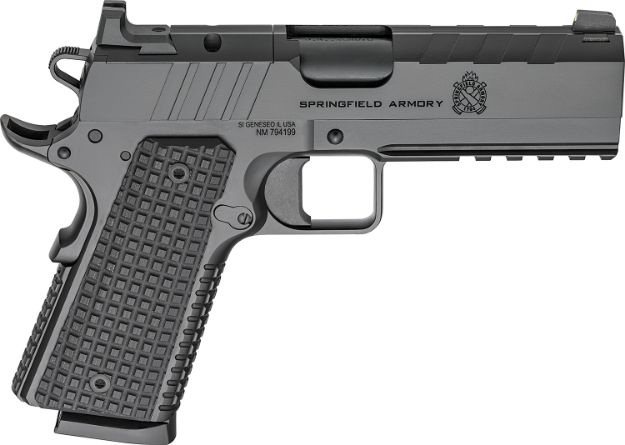 Picture of Springfield Armory PX9228LAOS 1911 Emissary 45 ACP 8+1 4.25" Stainless Steel Barrel Optic Ready Black Carbon Steel Slide VZ Grips Thin-Line G10 Grip