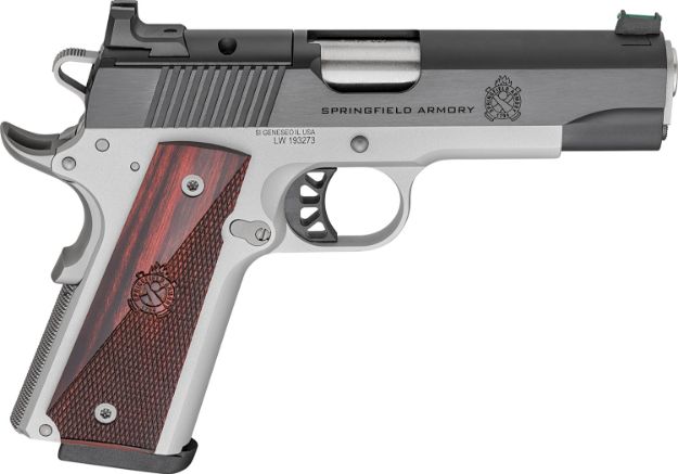 Picture of Springfield Armory PX9117LAOS 1911 Ronin 9mm 9+1 4.25" Stainless Steel Barrel Optic Ready Blued Slide Crossed Cannons Checkered Grip