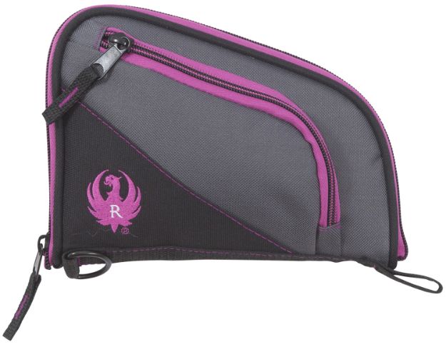 Picture of Ruger 27409 Tucson Women's Handgun Case Black/Gray Orchid Accents Lockable Zippers 8"