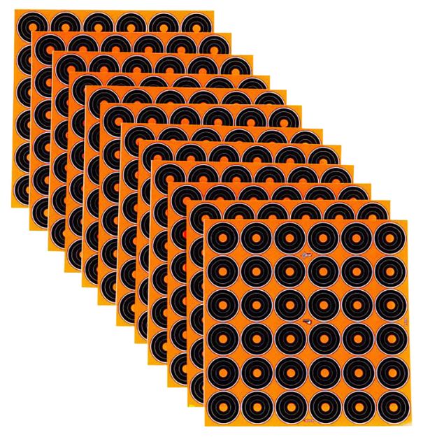 Picture of EZ-Aim 15250 Splash Reactive  Self-Adhesive Paper Black/Orange 1" Bullseye 12 Pack