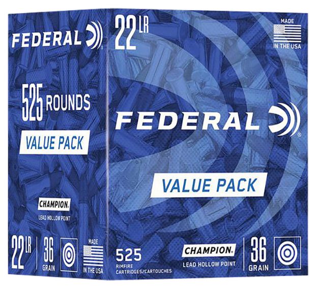 Picture of Federal 747 Champion Training Value Pack 22LR 36gr Lead Hollow Point 525 Per Box/10 Case