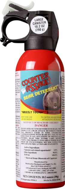 Picture of Counter Assault 15067034 Bear Spray  Capsaicin Range 32 ft-7 Seconds 10.20 oz