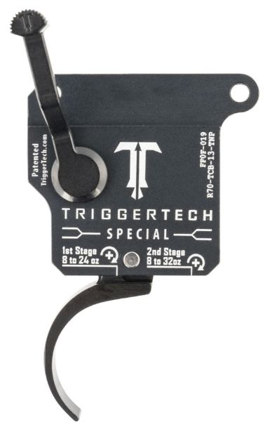 Picture of TriggerTech R70TCB13TNP Special  Two-Stage Pro Curved Trigger with 1-3.50 lbs Draw Weight & Matte Gray w/Black Parts Finish for Remington 700 Right