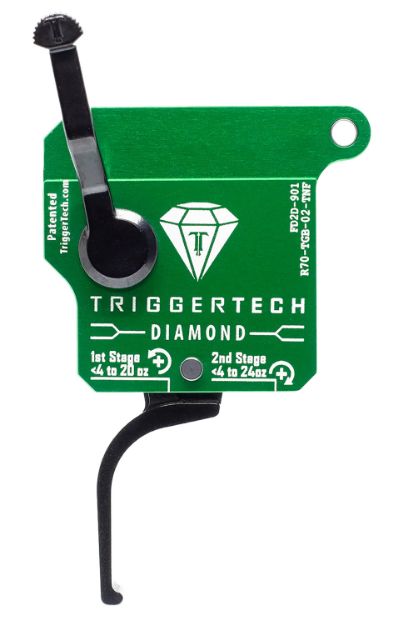 Picture of TriggerTech R70TGB02TNF Diamond  Two-Stage Flat Clean Trigger with 0.50-2.80 lbs Draw Weight & Green w/Black Parts Finish for Remington 700 Right