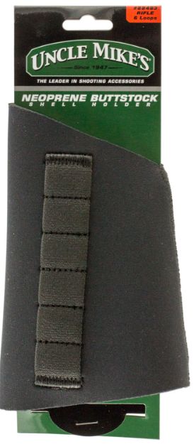 Picture of Uncle Mike's 88483 Buttstock Shell Holder  Black Neoprene 6rd Rifle