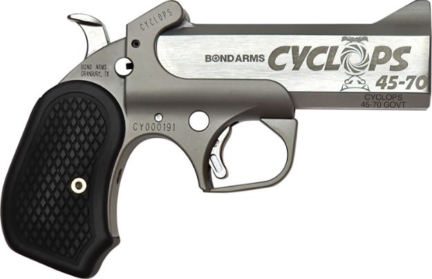 Picture of Bond Arms BACY Cyclops  45-70 Gov 1rd Shot 4.25" Stainless Stainless Steel Barrel Matte Stainless Black Extended B6 Resin Grips