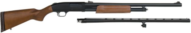 Picture of Mossberg 54264 500 Combo Field/Deer 12 Gauge 5+1 3" 24" Slugster/28" Vent Rib Barrel, Dual Extractors,  Blued Metal Finish, Wood Stock, Includes Accu-Set Chokes