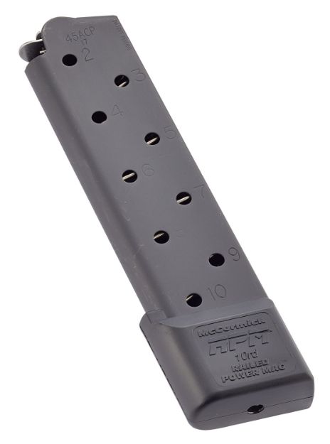 Picture of CMC Products MRPM45FS10B Power Mag Railed 10rd 45 ACP Fits 1911 Government Black Stainless Steel