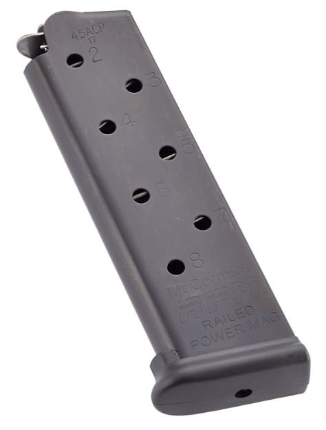 Picture of CMC Products MRPM45FS8B Power Mag Railed 8rd 45 ACP Fits 1911 Government Black Stainless Steel