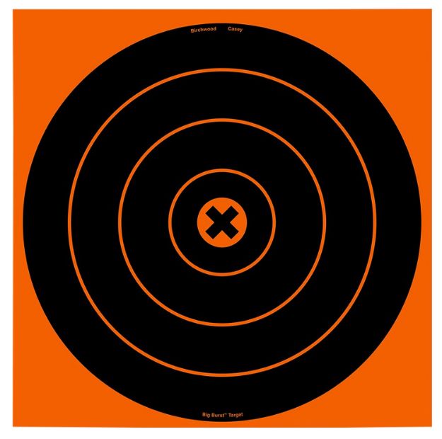 Picture of Birchwood Casey 36123 Big Burst Revealing Target Self-Adhesive Paper Black/Orange 12" Bullseye 3 Pack