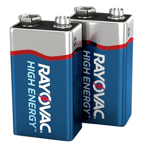 Picture of Rayovac A16042J 9V HIGH  ENERGY Alkaline Batteries  Silver/Blue 9 Volts 565 mAh (2) Single Pack